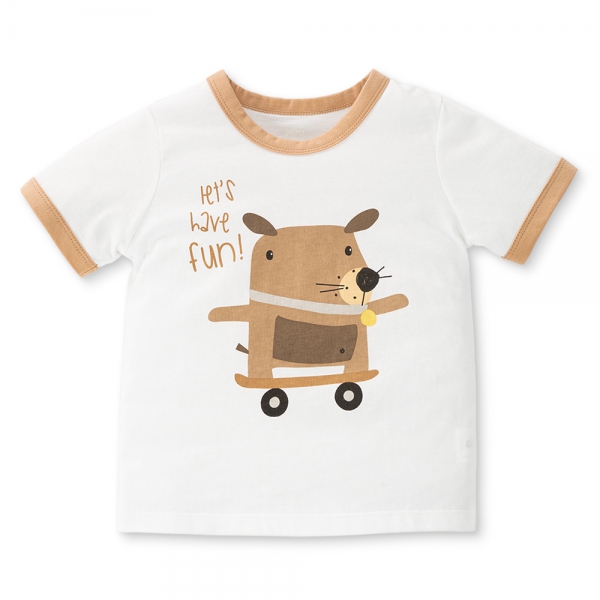 Bộ bé trai ngắn Animo Easy HN0225033 (1-4Y,Trắng-be,NN02)