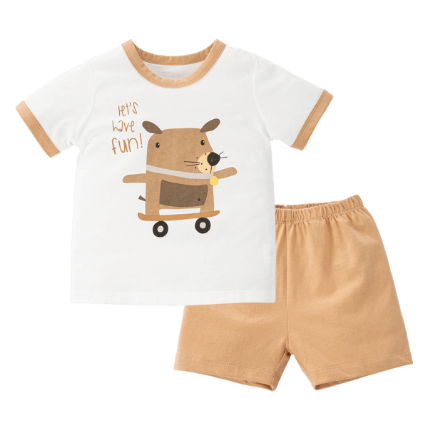 Bộ bé trai ngắn Animo Easy HN0225033 (1-4Y,Trắng-be,NN02)