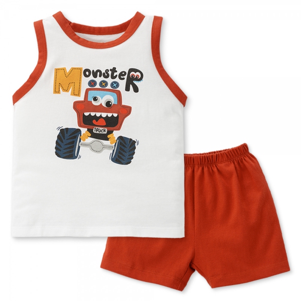 Bộ bé trai sát nách Animo Easy HN0225009 (1-4Y,Trắng-đỏ,TT02)