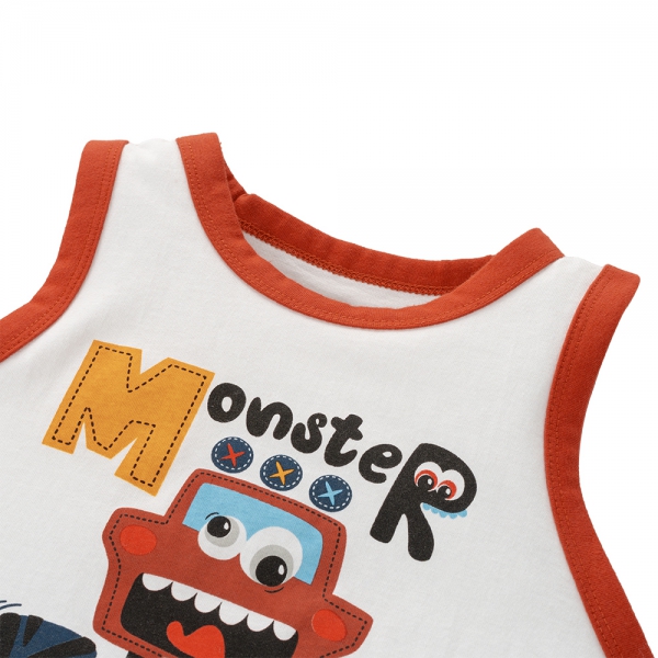 Bộ bé trai sát nách Animo Easy HN0225009 (1-4Y,Trắng-đỏ,TT02)