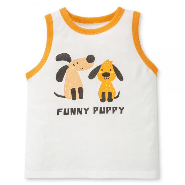 Bộ bé trai sát nách Animo Easy HN0225008 (1-4Y,Trắng-vàng,TT02)