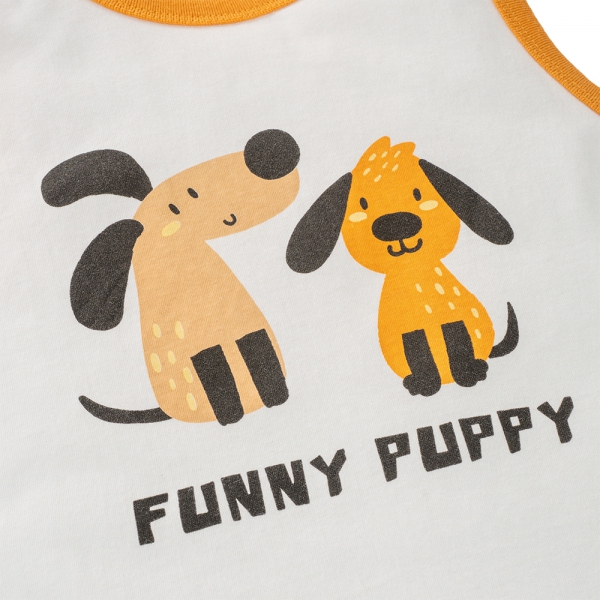 Bộ bé trai sát nách Animo Easy HN0225008 (1-4Y,Trắng-vàng,TT02)