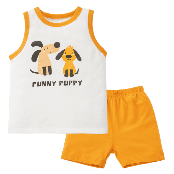 Bộ bé trai sát nách Animo Easy HN0225008 (1-4Y,Trắng-vàng,TT02)