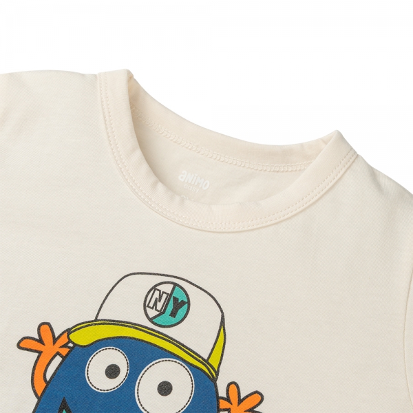 Bộ bé trai ngắn Animo Easy HN0225034 (1-4Y,Kem-dương,NN02)