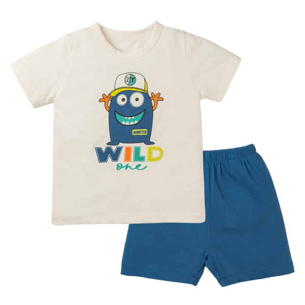 Bộ bé trai ngắn Animo Easy HN0225034 (1-4Y,Kem-dương,NN02)