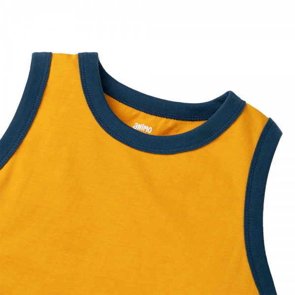 Bộ bé trai sát nách Animo Easy HN0225013 (1-4Y,Vàng-dương,TT02)