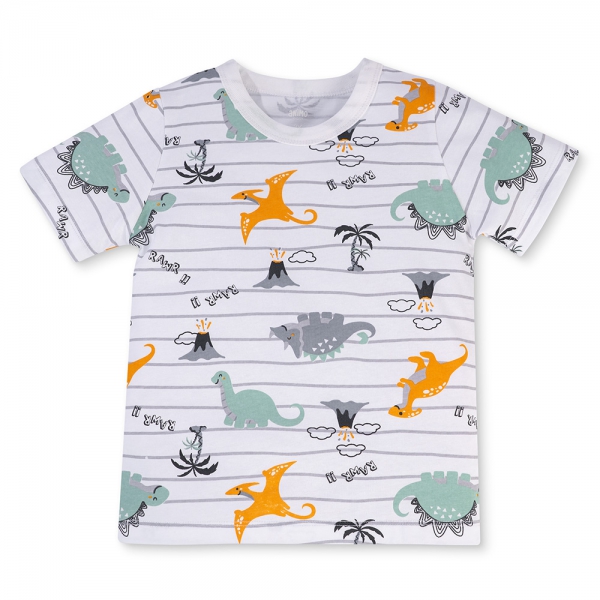 Bộ bé trai ngắn Animo Easy HN0325040 (1-4Y,Trắng-lá,NN03)