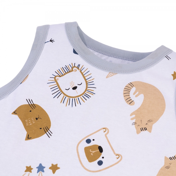 Bộ bé trai sát nách Animo Easy HN0325008 (1-4Y,Trắng-biển,NN03)