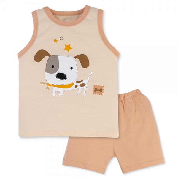 Bộ bé trai sát nách Animo Easy HN0325003 (1-4Y,Kem-be,NN02)