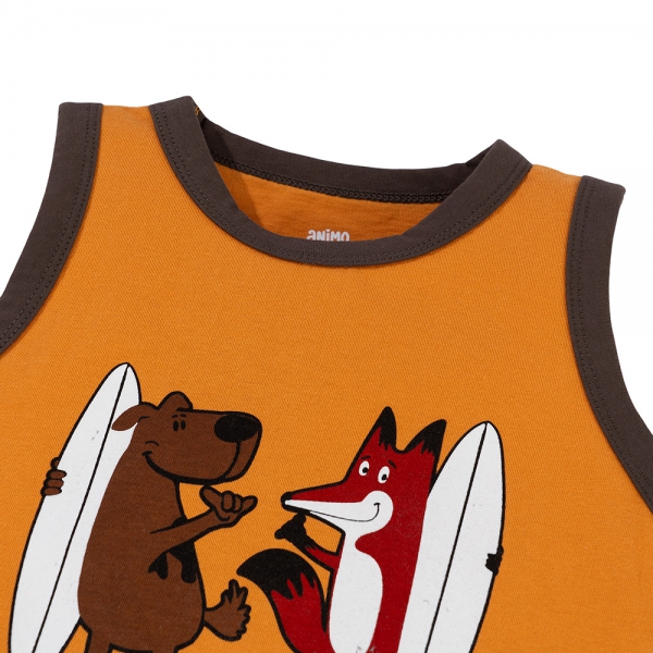 Bộ bé trai ngắn Animo Easy HN0225031 (1-4Y,Vàng-nâu,TT02)
