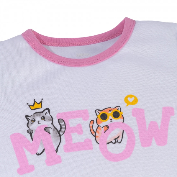 Bộ bé gái lửng Animo Easy LU0325015 (1-4Y,Trắng-tím,TT02)