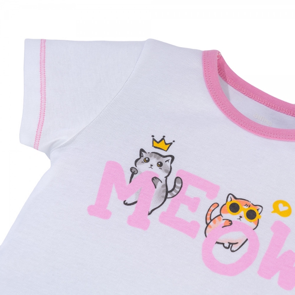 Bộ bé gái lửng Animo Easy LU0325015 (1-4Y,Trắng-tím,TT02)