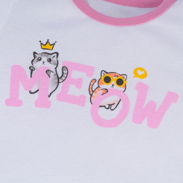 Bộ bé gái lửng Animo Easy LU0325015 (1-4Y,Trắng-tím,TT02)