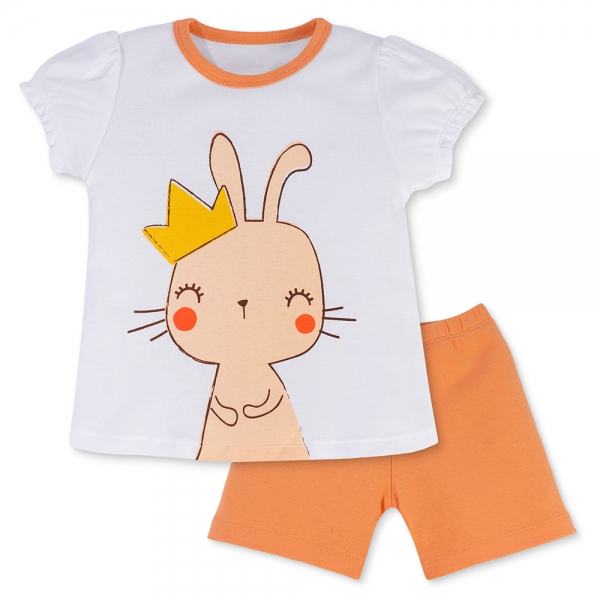 Bộ bé gái lửng Animo Easy LU0325013 (1-4Y,Trắng-cam,TT02)