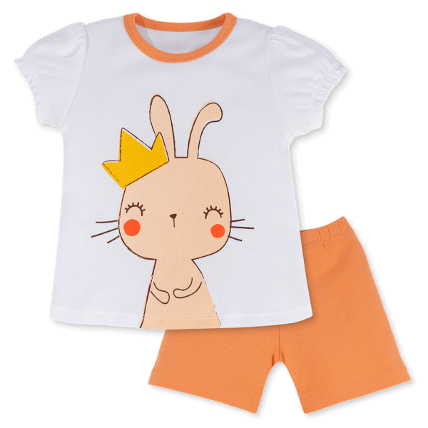 Bộ bé gái lửng Animo Easy LU0325013 (1-4Y,Trắng-cam,TT02)