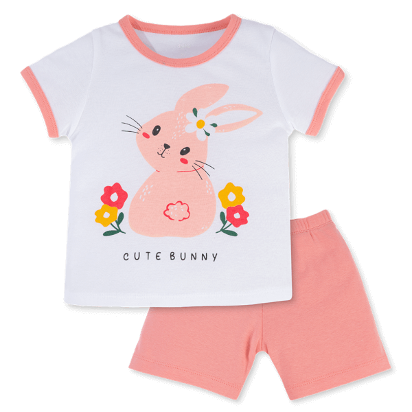 Bộ bé gái lửng Animo Easy LU0325011 (1-4Y,Trắng-đào,TT02)