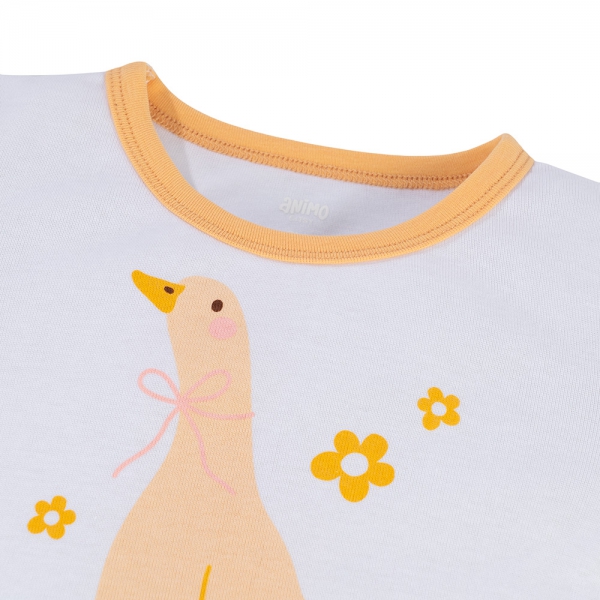 Bộ bé gái lửng Animo Easy LU0325009 (1-4Y,Trắng-vàng,TT02)