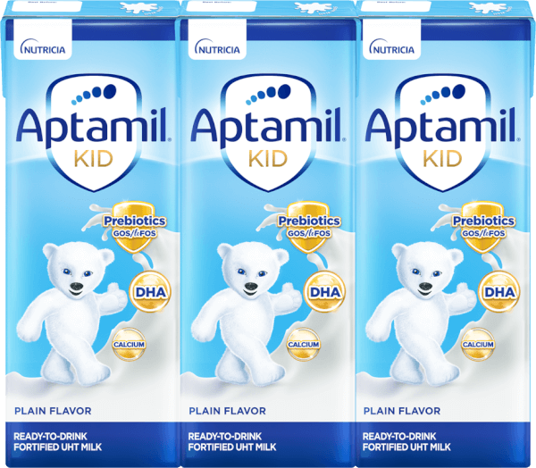 Sữa dinh dưỡng pha sẵn Aptamil Kid 180ml, lốc 3 hộp (Từ 1 tuổi)