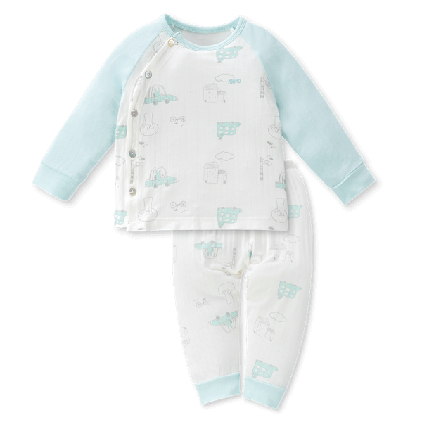 Bộ modal jacquard dài Animo KV1124013 (0-24M,Xanh ngọc)