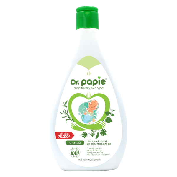 Nước tắm thảo dược Dr Papie 500ml