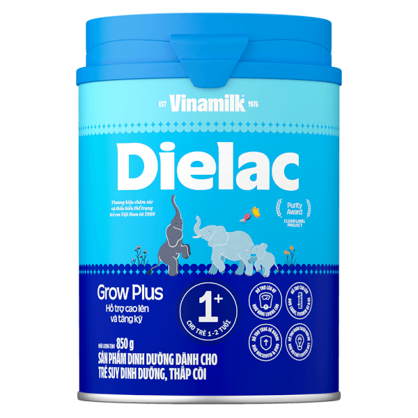 Sữa bột Dielac Grow Plus 1+ 850g (1-2 tuổi)