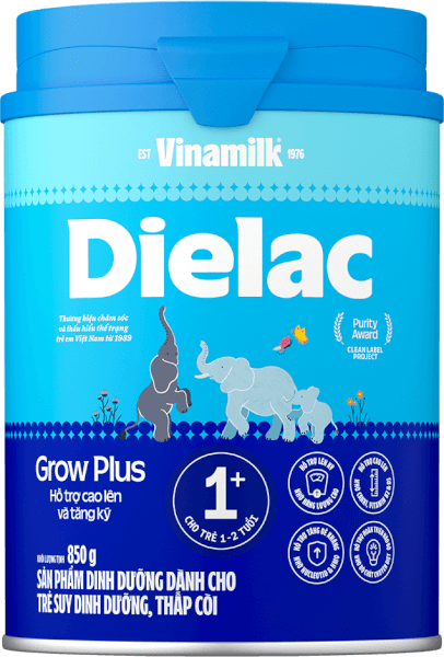 Sữa bột Dielac Grow Plus 1+ 850g (1-2 tuổi)