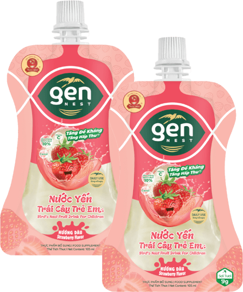 Combo 2 Gennest Nước Yến Sữa Trẻ Em Hương Dâu