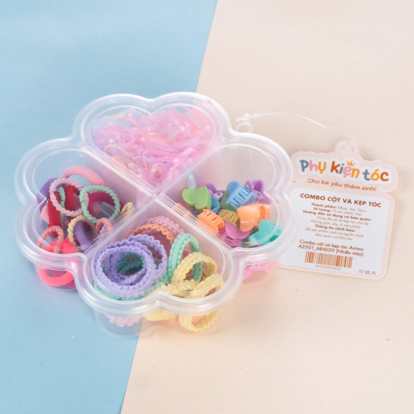 Combo cột và kẹp tóc Animo A2501_MN039 (Nhiều màu)