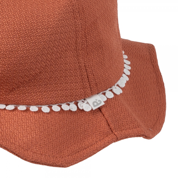 Nón bé gái lớn 3-6Y vành tròn Animo A2501_MN028 (52cm,Cam)