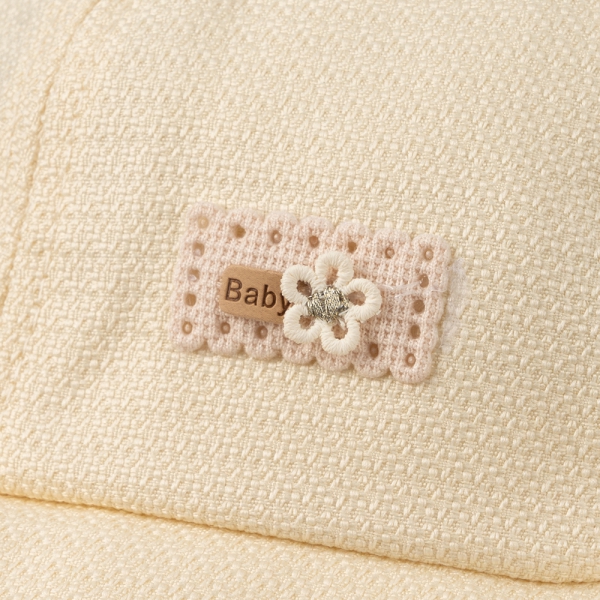 Nón bé gái lớn 3-6Y vành tròn Animo A2501_MN027 (52cm,Kem)