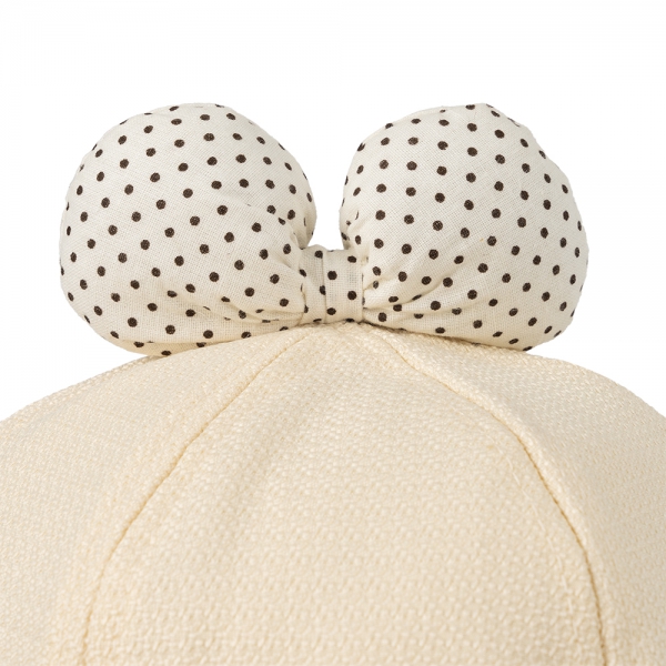 Nón bé gái lớn 3-6Y vành tròn Animo A2501_MN027 (52cm,Kem)