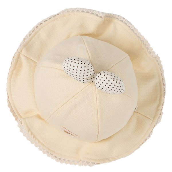 Nón bé gái lớn 3-6Y vành tròn Animo A2501_MN027 (52cm,Kem)