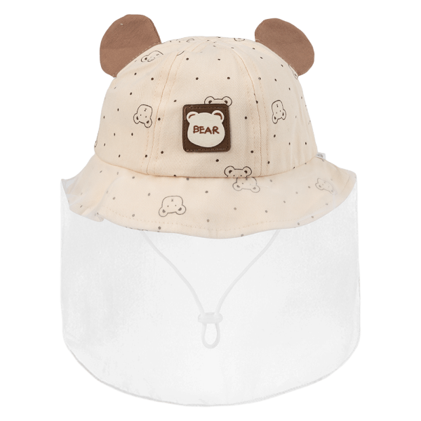 Nón vành tròn khăn voan bé gái 0-12M Animo A2501_MN017 (46cm,Kem)