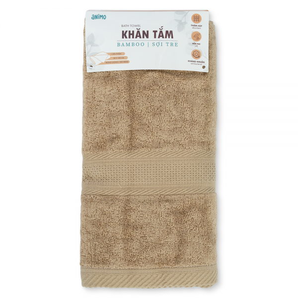 Khăn tắm Sợi tre Animo T2310_HV002 (60x120cm,Nâu rêu)