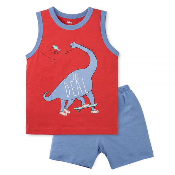 Bộ bé trai sát nách Animo Easy HN0325039 (1-4Y,Đỏ-dương,TT02)