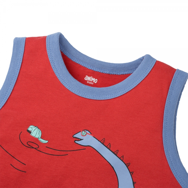 Bộ bé trai sát nách Animo Easy HN0325039 (1-4Y,Đỏ-dương,TT02)