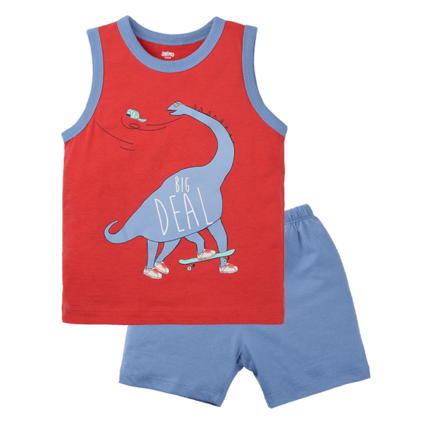 Bộ bé trai sát nách Animo Easy HN0325039 (1-4Y,Đỏ-dương,TT02)