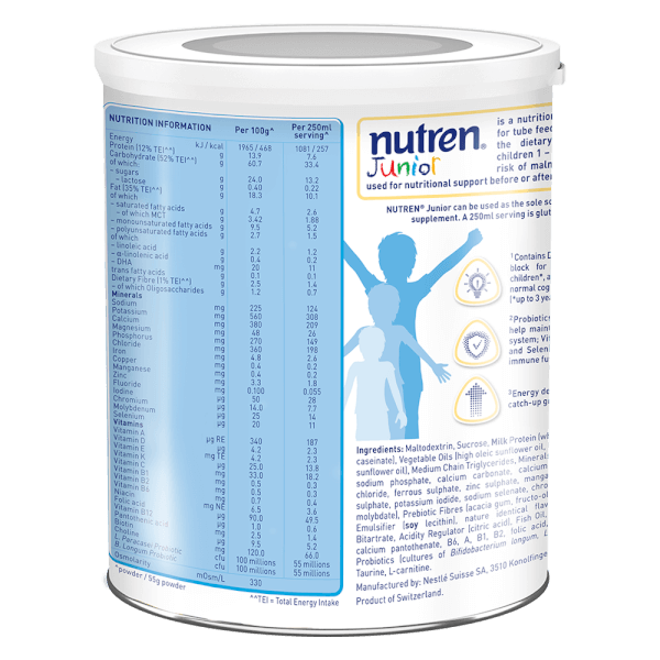 Combo 4 lon Thực phẩm dinh dưỡng y học Nutren JUNIOR 800g (1-10 tuổi)