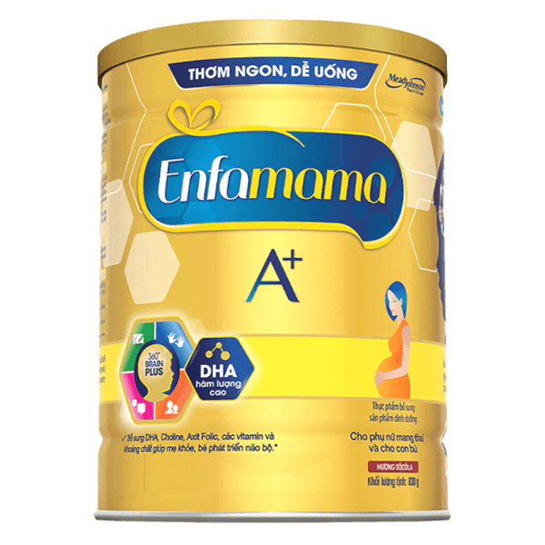 Combo 6 Thực phẩm bổ sung Sản phẩm dinh dưỡng Enfamama A+ hương chocolate 360° Brain Plus 830G