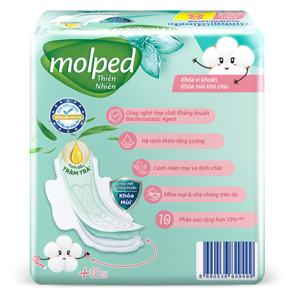 Combo 2 Băng vệ sinh Molped Kháng Khuẩn 8 miếng