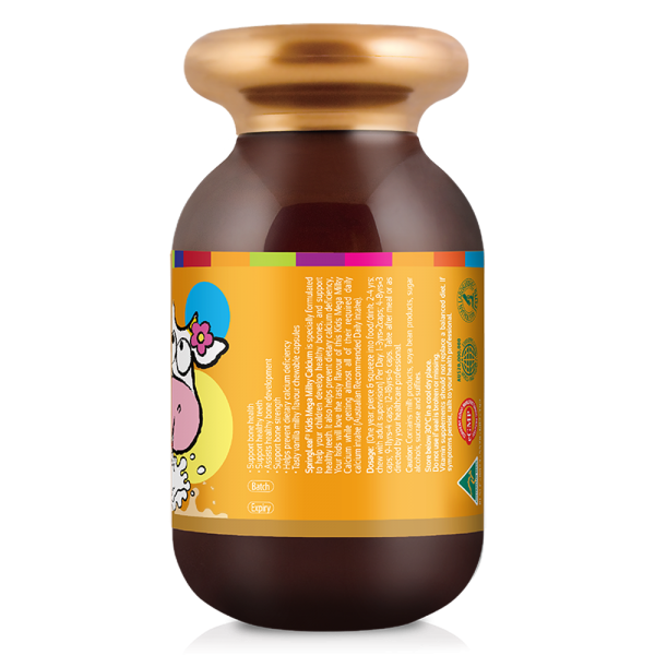 Thực Phẩm Bảo Vệ Sức Khỏe: SpringLeaf Hỗ Trợ Canxi Cho Bé Kids Mega Milky Calcium 60 Viên