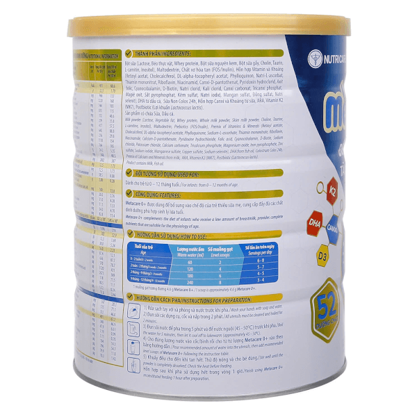 Sữa Metacare Eco 0+ 800g (0-12 tháng)