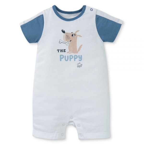 Bodysuit bé trai đùi Animo KK0325054-CC016 (0-12M,Trắng- Xanh,DD02)