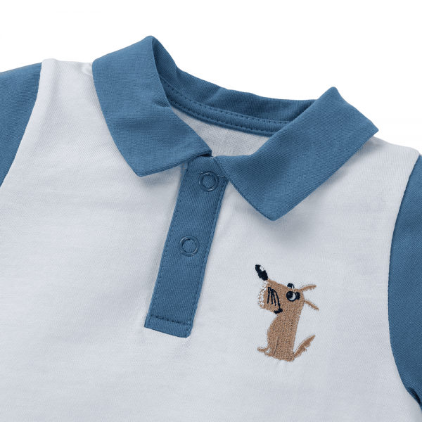 Bodysuit bé trai đùi Animo KK0325053-CC015 (0-12M,Trắng- Xanh,DD03)