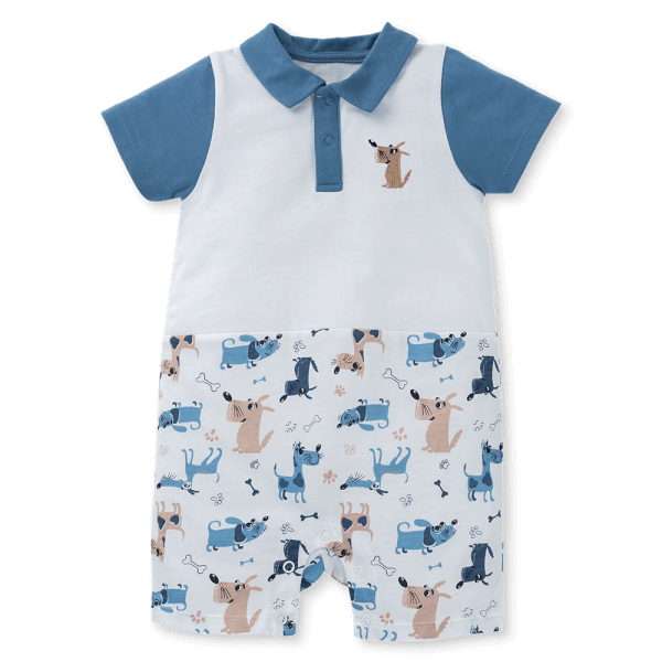 Bodysuit bé trai đùi Animo KK0325053-CC015 (0-12M,Trắng- Xanh,DD03)