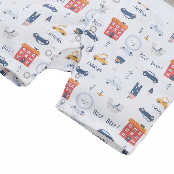 Bodysuit bé trai đùi Animo KK0325052-CC014 (0-12M, Trắng- Xám,NN03)