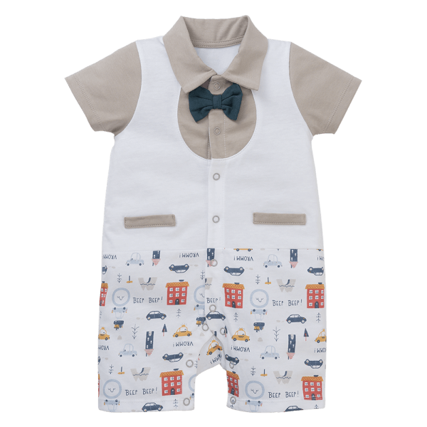 Bodysuit bé trai đùi Animo KK0325052-CC014 (0-12M, Trắng- Xám,NN03)