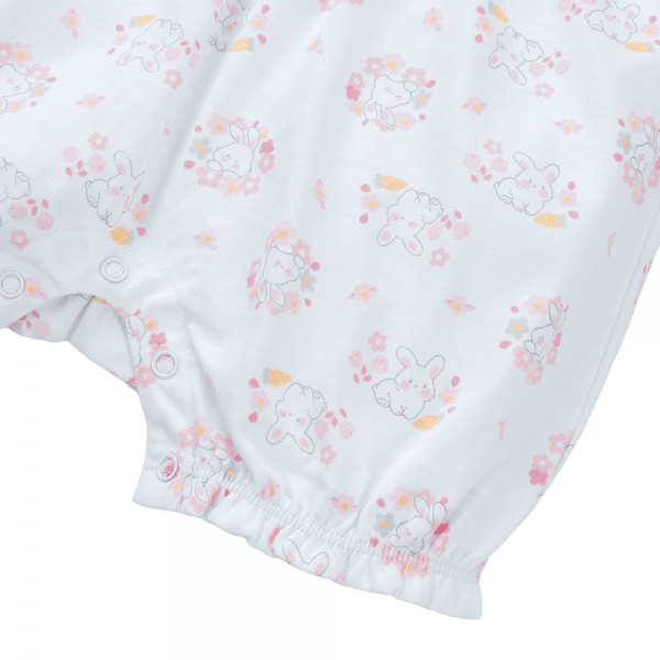 Bodysuit bé gái đùi Animo KK0325055-CC023 (0-12M,Trắng- Hồng,TT03)