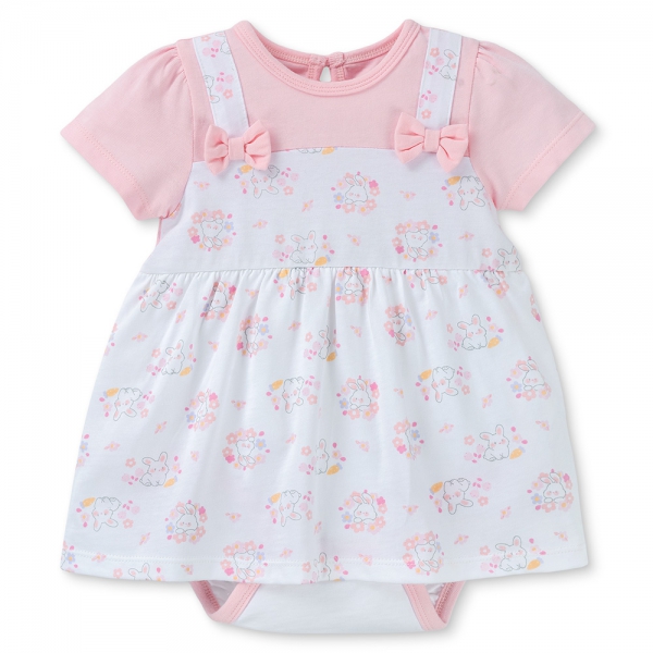 Bodysuit bé gái tam giác Animo KK0325056-CC024 (0-9M,Trắng- Hồng,TT03)