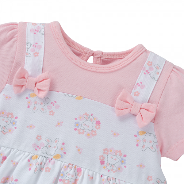 Bodysuit bé gái tam giác Animo KK0325056-CC024 (0-9M,Trắng- Hồng,TT03)